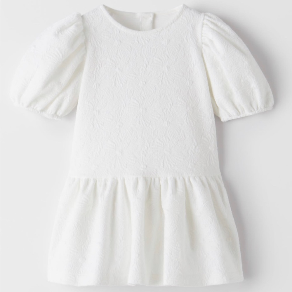 Zara Girls Textured Jacquard Dress